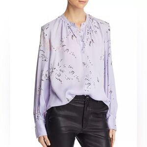 Equipment Causette Floral Shirt - Lavender Multi Size small petite